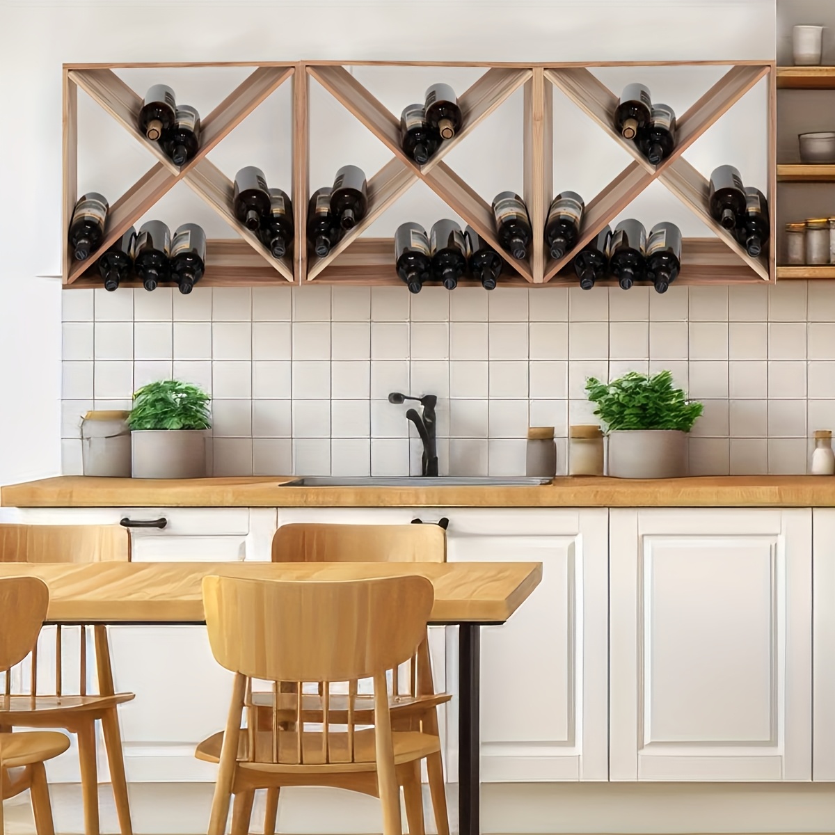 24-Bottle Burlywood Modular Wine Rack, Stackable Wine Storage Cube For ...