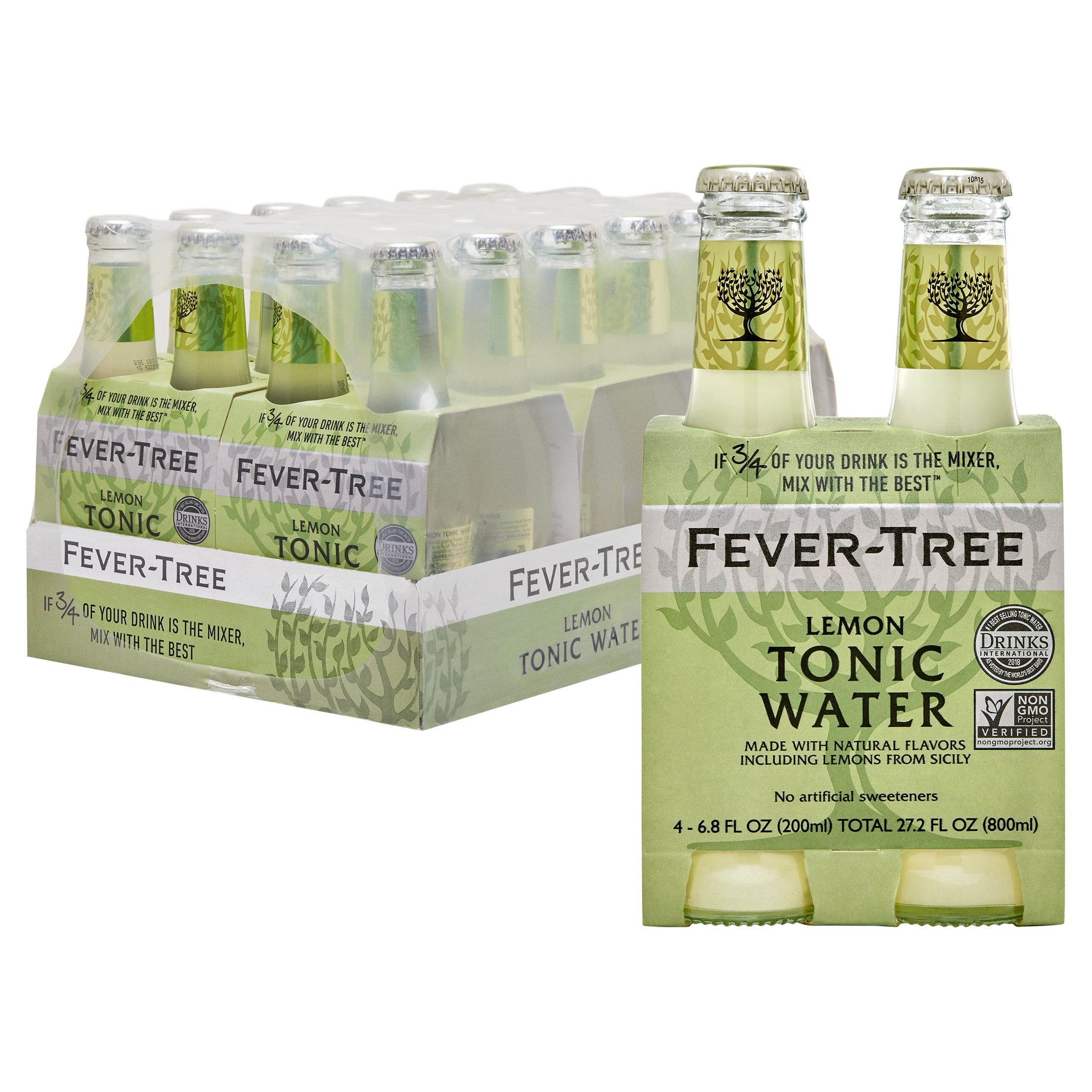 (24 Bottles) FeverTree Lemon Tonic Water, 6.8 Fl Oz