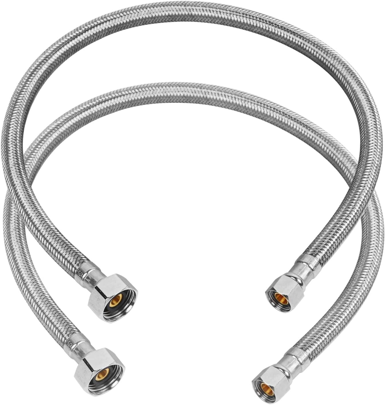 24" Braided Faucet Supply Line, 3/8" Comp x 1/2" FIP Stainless Steel