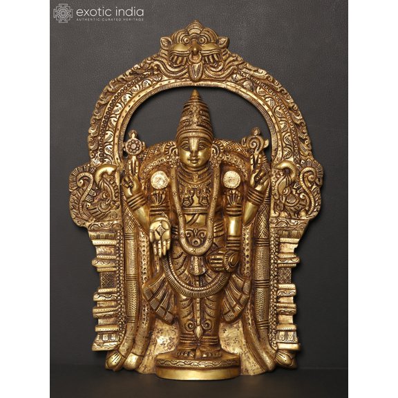 24" Brass Tirupati Balaji (Venkateshvara) Wall Hanging