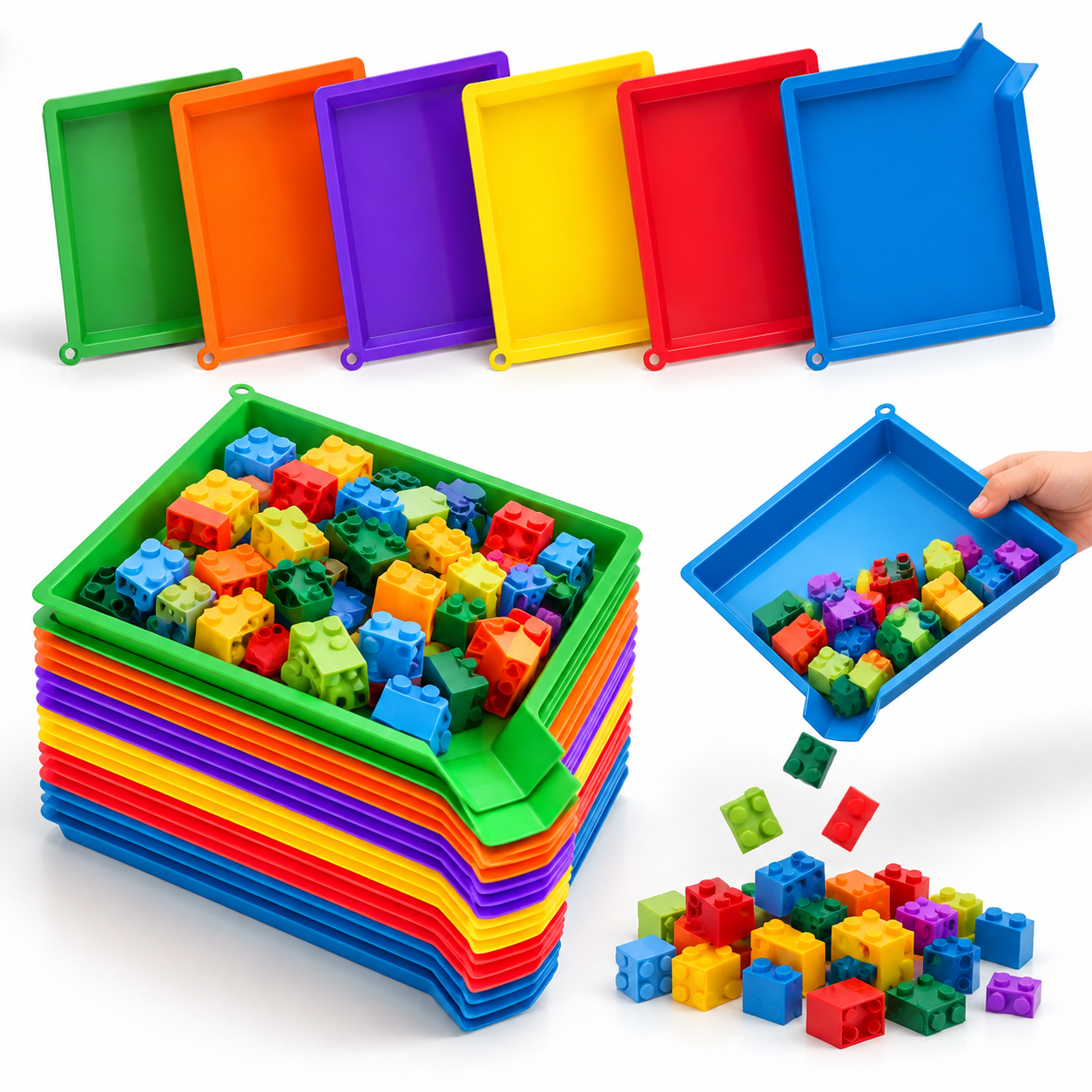24 Bright Color Plastic Art Sorting Funnel Trays for Small Item ...