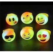Flashing Emoji Rubber Ring 1" Each