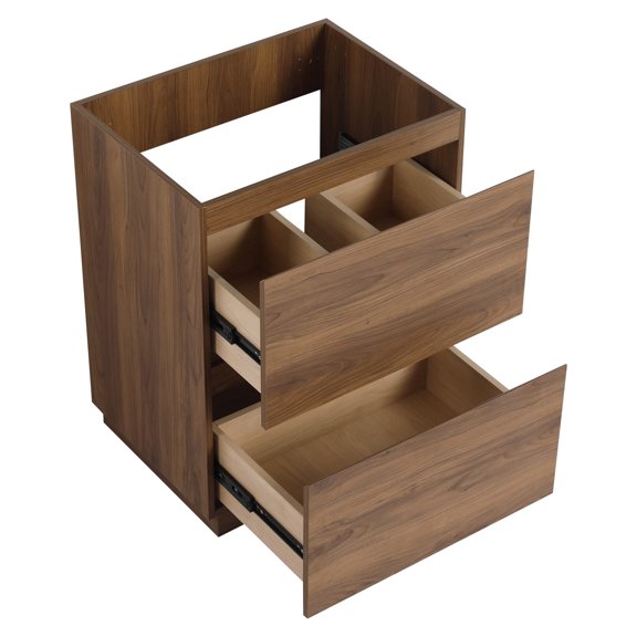 24" Brown Bathroom Vanity - Minimalist Geometry - Bathroom Organization - Durable and Cleanable