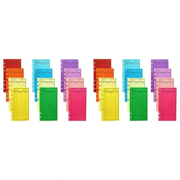 24 Budget Envelopes, Card Cash Envelope System, Save Money, Various Colors, Vertical Layout and Perforation