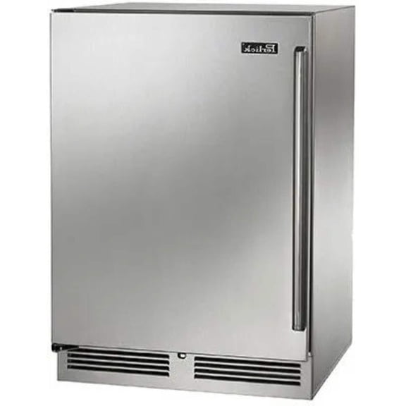 24" Built-in Undercounter Outdoor Refrigerator, 5.2 cu. ft., Adjustable Shelves, Commercial Stainless Steel, 1,000-BTU Compressor, ENERGY STAR, Digital Control, Panel Ready, Left Hinge