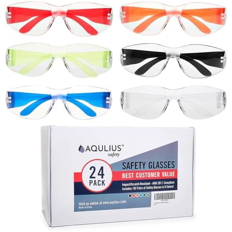 24-Pack Tinted Safety Glasses Bulk – ANSI Z87.1 Rated, UV Protective, Impact & Scratch Resistant Eyewear For Construction, Shooting, Lab Work