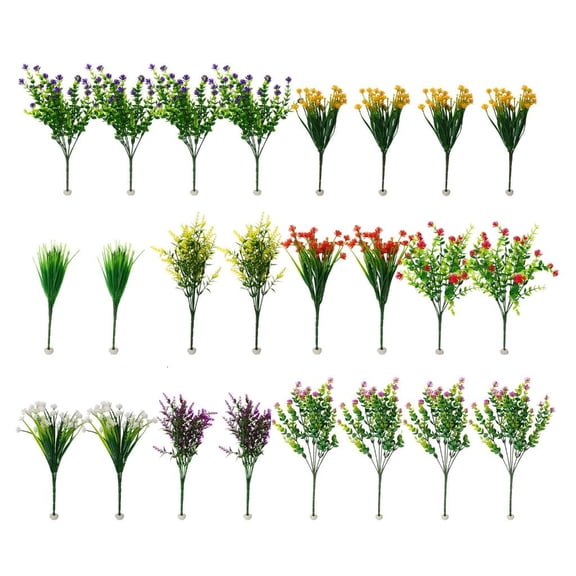 24 Bundles Artificial Flower Plant Artificial Flower Bouquets for Holiday Wedding Decorations, Realistic Flower Bouquets
