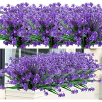 24 Bundles Artificial Flowers Lotus Outdoor Fake Flowers for Decoration UV Resistant No Fade Faux Plastic Plants Garden Porch Window Box Décor (Orchid)
