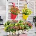 24 Bundles Artificial Flowers Outdoor Colorful Spring Faux Plants for