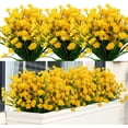 thumbnail image 1 of 24 Bundles Artificial Flowers Outdoor Fake Flowers for Spring Summer Decoration UV Resistant No Fade Faux Plastic Plants Garden Porch Window Box Decor (Yellow), 1 of 7
