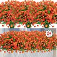 thumbnail image 1 of 24 Bundles Artificial Flowers for Outdoor, UV Resistant No Fade Fake Flowers Faux Plastic Plants for Hanging Planters Garden Porch Patio Window Box Spring Summer Decoration Orange, 1 of 8
