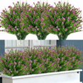 thumbnail image 1 of 24 Bundles Artificial Flowers for Outdoors, Real Touch Fake Baby’s Breath UV Resistant No Fade Faux Plastic Plants for Garden Patio Porch Window Box Home Wedding Decoration , Rose, 1 of 7