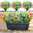 24 Bundles Artificial Flowers for Outdoors UV Resistant & Realistic