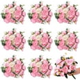 thumbnail image 1 of 24 Bundles Artificial Peonies Flowers Wedding Faux Flowers Silk Peony Bouquet Bulk Bride Fake Florals Arrangements for Table Centerpieces Wedding ​Party Vase Decor (Light Pink), 1 of 5