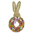 thumbnail image 1 of National Tree Company 24 inch Artificial Easter Wreath Decorated with Colorful Wood Curl Flower Blooms, Pastel Eggs, Ribbon, Bunny Head, Indoor or Covered Outoor Easter Decoration, 1 of 4