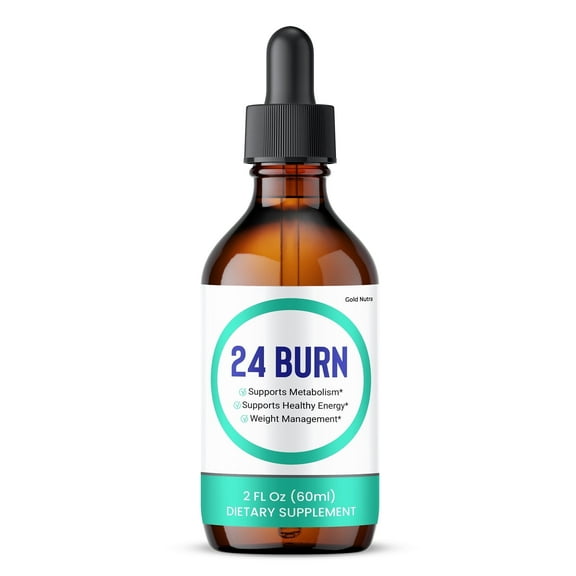 24 Burn Drops, 24 Burn Liquid Supplement, for Men and Women, 1 Month Supply 60 ml per Bottle (1 Pack)