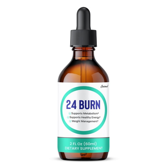 24 Burn Drops, High Potency Formula, 24 Burn Supplement, Liquid Extract For Overall Wellness, Burn and Performance 60 ML (1 Pack)