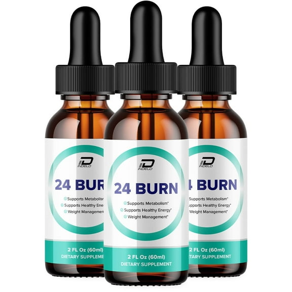 24 Burn Metabolism Drops Liquid Supplement - 24Burn Drops Reviews, 3, Pack, 3 Month Supply