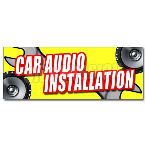 24" CAR AUDIO INSTALLATION DECAL sticker stereo speakers repair amps auto