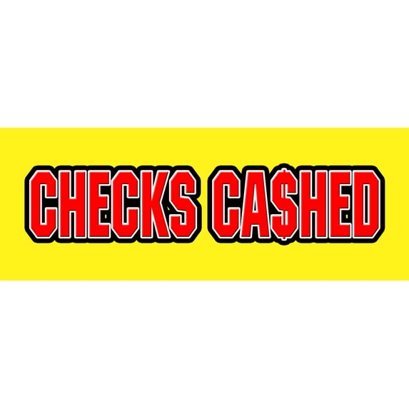 24" CHECKS CASHED DECAL sticker cashing cash advance