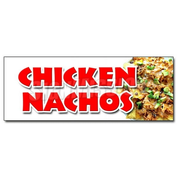 24" CHICKEN NACHOS DECAL sticker snack melted mexican chili taco tex mex food