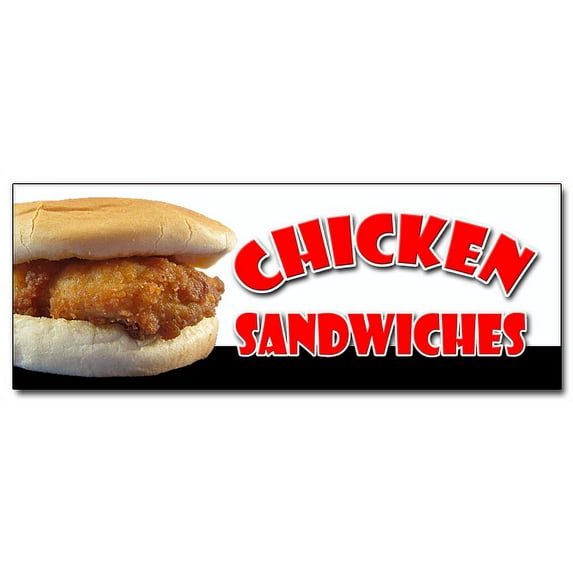 24" CHICKEN SANDWICH DECAL sticker fried restaurant