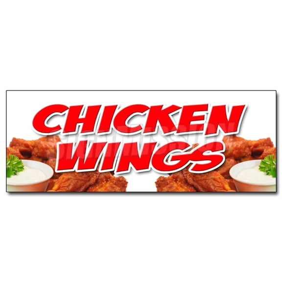 24" CHICKEN WINGS DECAL sticker crispy spicy buffalo hot dipping sauce