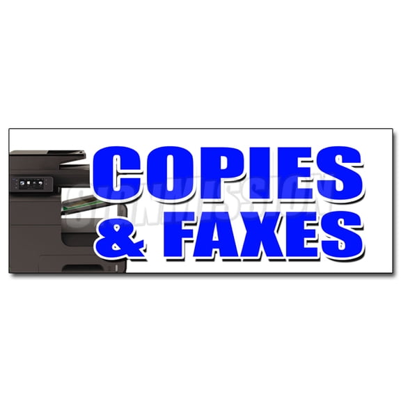 24" COPIES & FAXES DECAL sticker office supplies po box copy fax ups usps