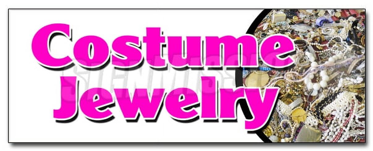 24" COSTUME JEWELRY DECAL sticker bracelet earrings necklace watches silver