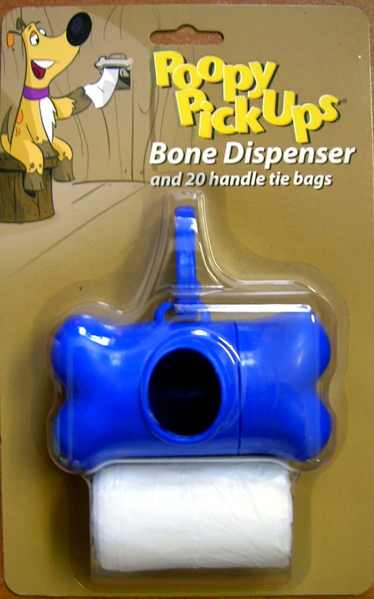 24 CT CASE Bone Leash Dispenser with 20 Ct. Large Handle Tie Bags