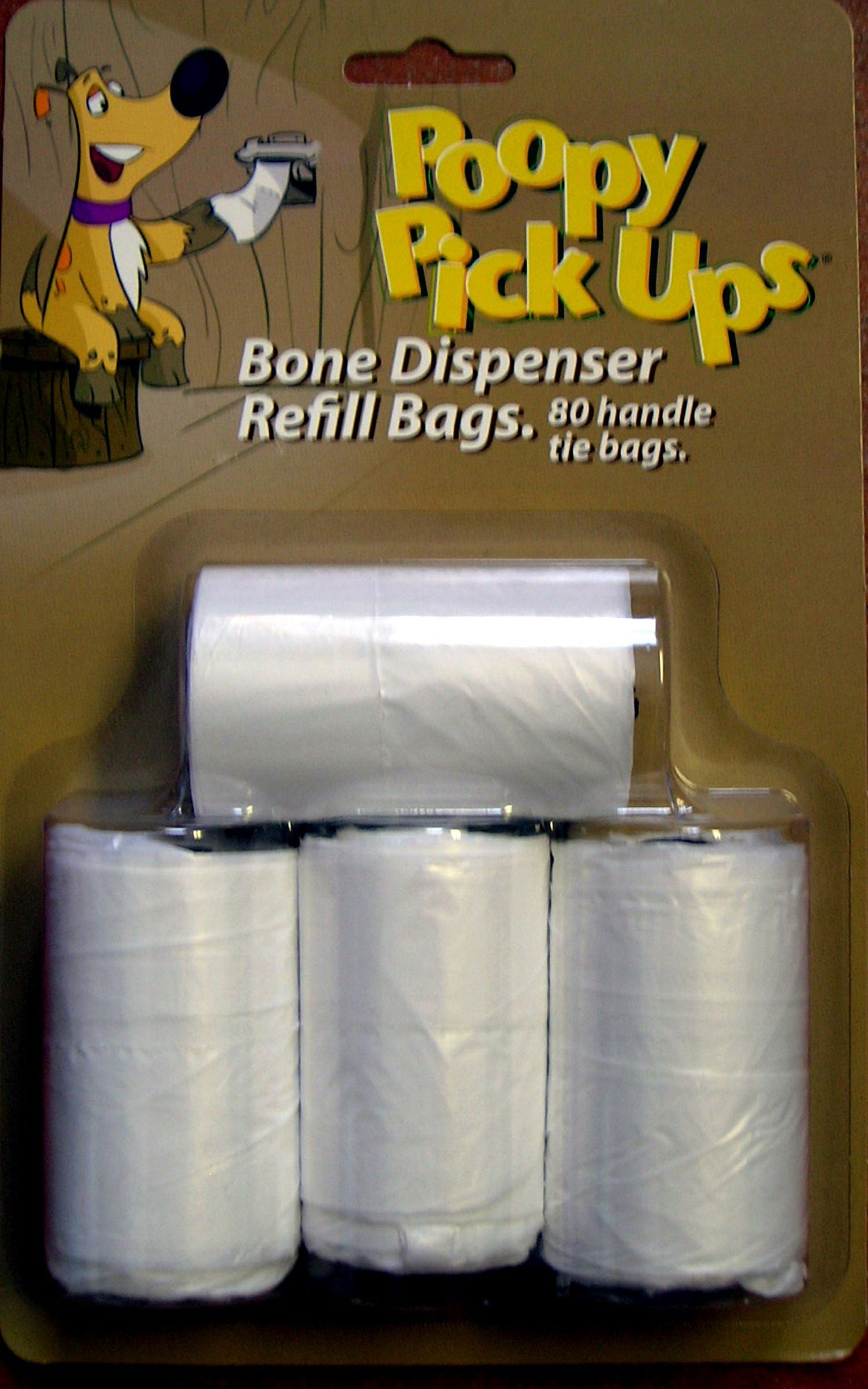 24 CT CASE OF 80 Ct. Large Handle Tie Bags on Rolls for Any Leash Dispenser