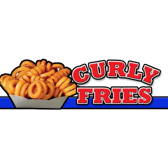 24" CURLY FRIES DECAL sticker potato fries burgers restaurant fried ketchup