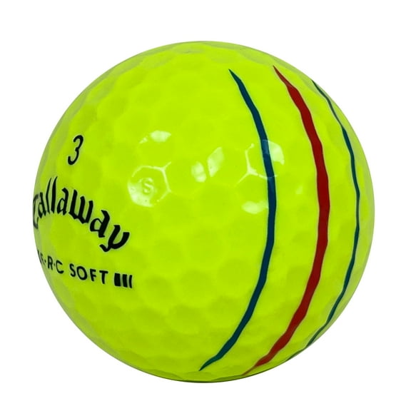 24 Callaway ERC Soft Triple Track Yellow 5A Recycled Golf Balls, by Mulligan USA