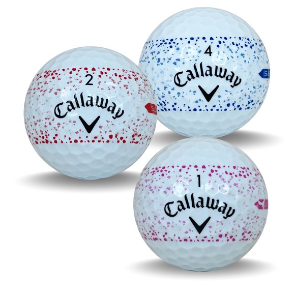24 Callaway Supersoft Splatter 360 Mix 5A Recycled Golf Balls, by Mulligan USA