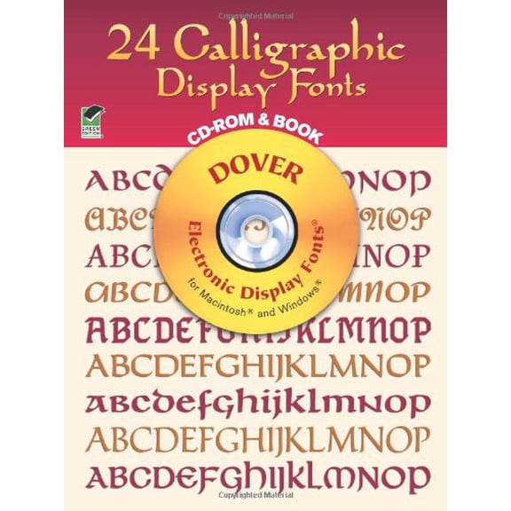 Pre-Owned 24 Calligraphic Display Fonts CD-ROM and Book (Dover Electronic Clip Art) (Paperback) 048699502X 9780486995021