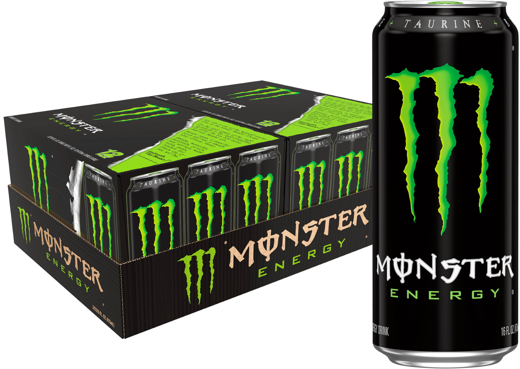 (24 Cans) Monster Energy Original, Energy Drink, 16 fl oz, 2X12PK