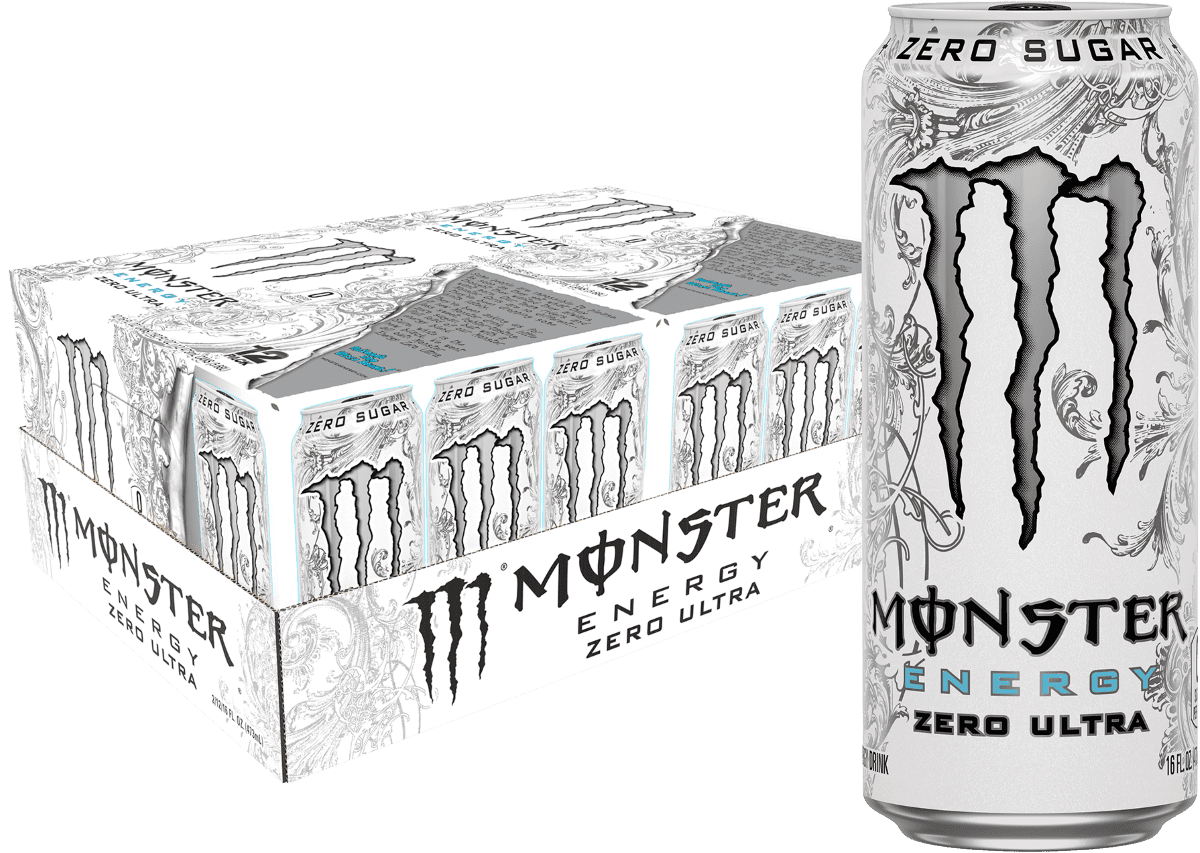 (24 Cans) Monster Zero Ultra, Sugar Free Energy Drink, 16 fl oz, 2X12PK