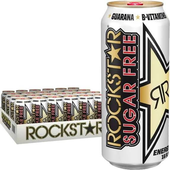 (24 Cans) Rockstar Sugar-Free Energy Drink, 16 fl oz