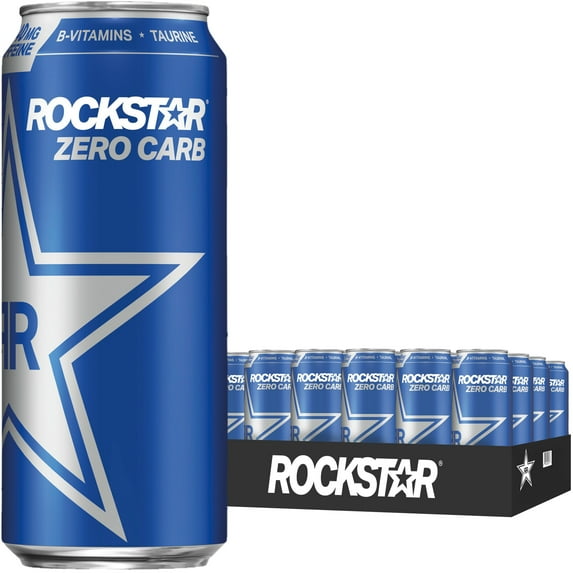 (24 Cans) Rockstar Zero Carb Energy Drink, 16 fl oz