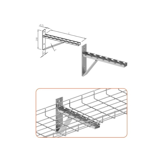 24" Cantilever Wall Mount Bracket