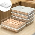 thumbnail image 1 of 24-Capacity Egg Holder with Lid, Automatic Rolling Egg Container for Refrigerator, Stackable Egg Tray, Clear Plastic Egg Dispenser & Tray for Organizers and Storage, 1 of 6