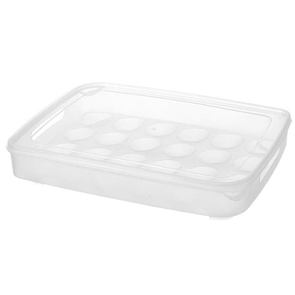 24 Capacity Egg Holder for Refrigerator Organizer Bins, Egg Holder with Cover, Egg Storage Container with Non-Slip Pads, Space-Saving Egg Tray for Fridge