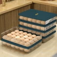 thumbnail image 1 of 24 Capacity Eggs Holder, Refrigerator Organizer Bin, Clear Stackable Egg Storage Container with Lid for Fridge, Space Saving Kitchen Organizer Tray, 1 of 6