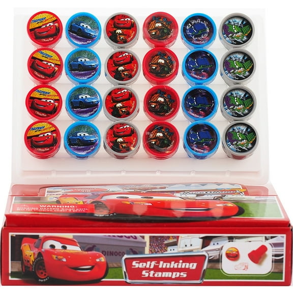 24 Car Character Authentic Licensed Self Inking Stampers in a Box