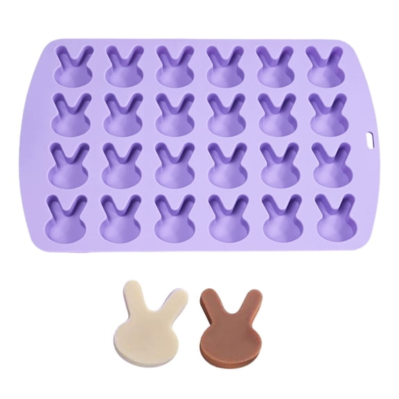 24 Cavity Easter Rabbit Silicone Mold Fondant Cake Mold Holiday DIY Baking Tool for Making Chocolate, Candy, Soap