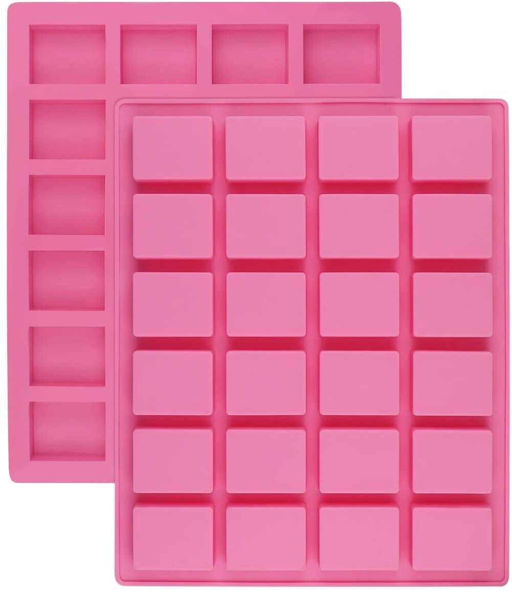 24-Cavity Rectangle Caramel Candy Silicone Molds,Chocolate Truffles Mold,Whiskey Ice Cube Tray,Grid Fondant Mould,Hard Candy Mold Pralines Gummy Jelly Mold