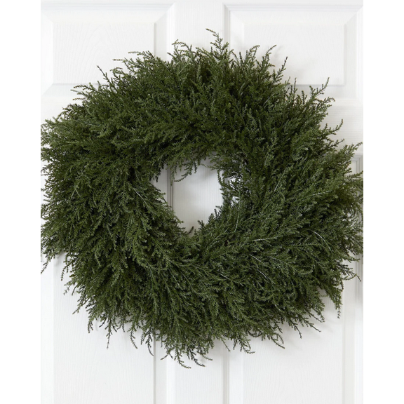 24 Cedar Wreath - Outdoor Christmas Wreaths for Front Door, PE, by Guvpev