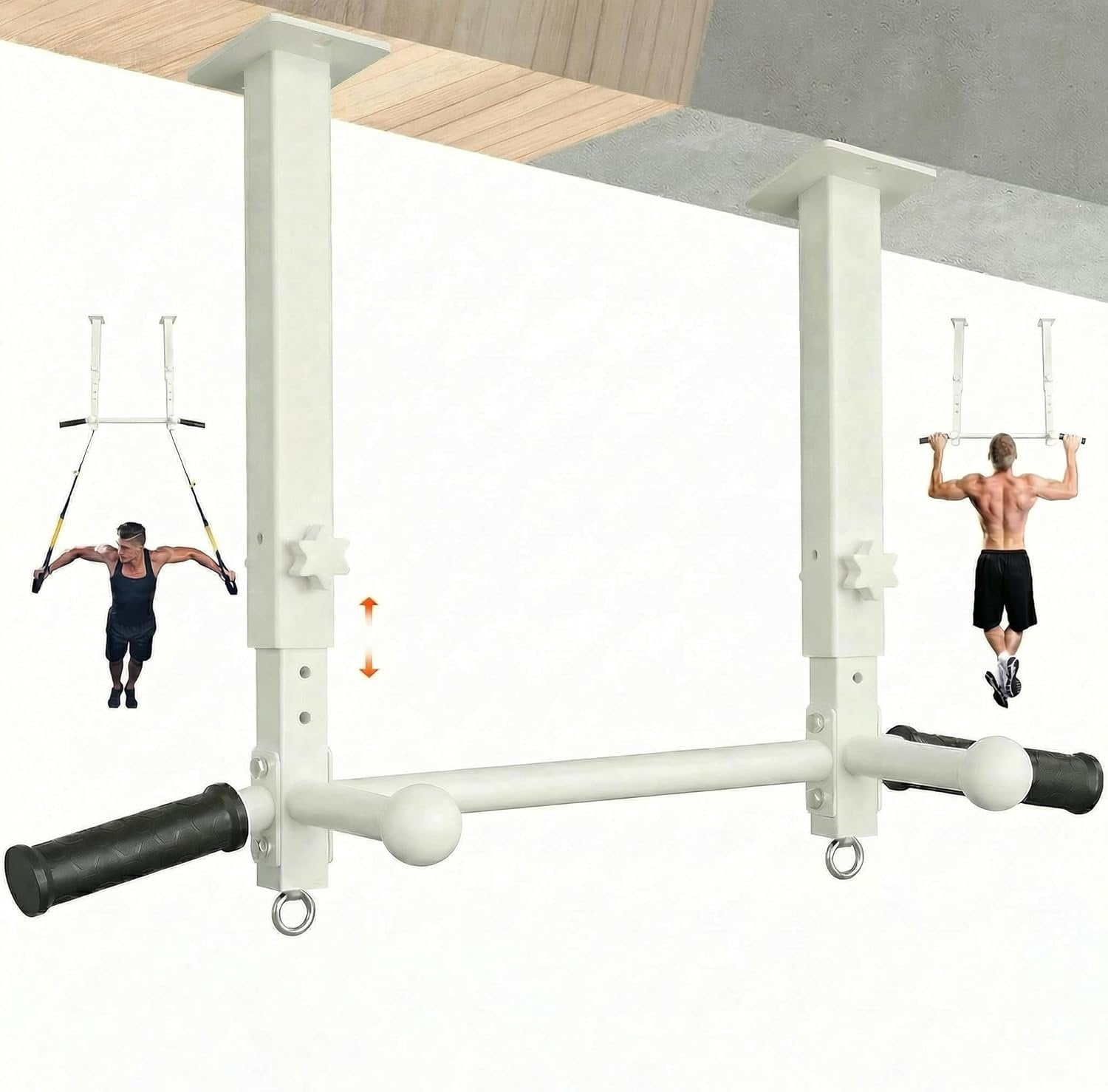 24" Ceiling Mount Pull Up Bar for Garage/Basement/Rafter - Heavy Duty ...