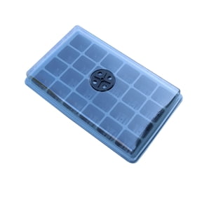 24-Cell Germination Tray with Lid and Ventilation Holes, Plastic Nursery Planting Box, Seeds Growing Tray with Humidity Lids for Greenhouse Home Plants Propagation