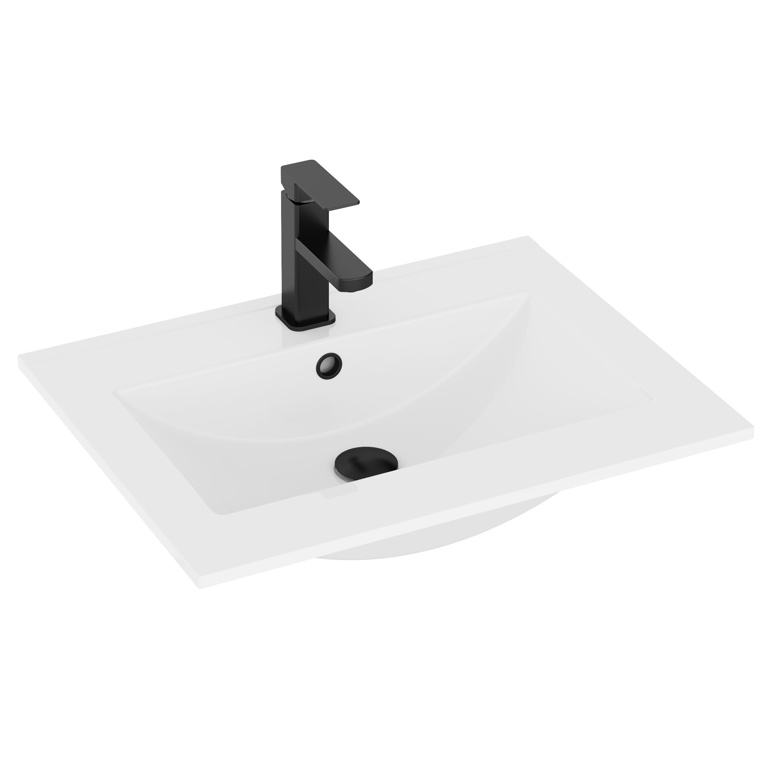 24" Ceramic Intergrated Sink Top, Zinc Alloy Faucet